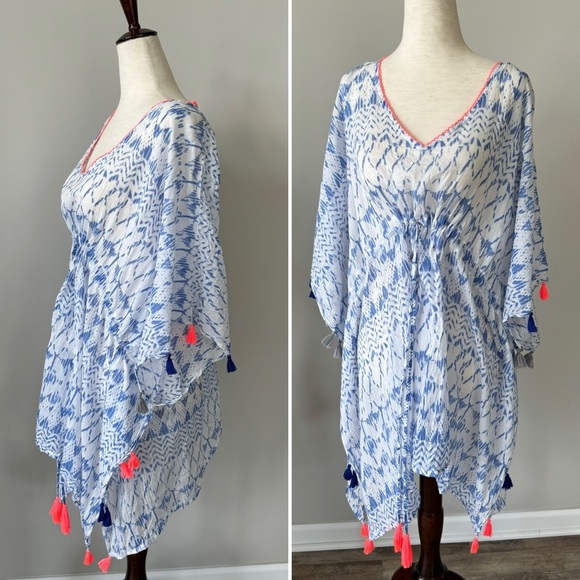 Z&L Beach Coverup with Draw Waist and Tassel - Picture 1 of 11